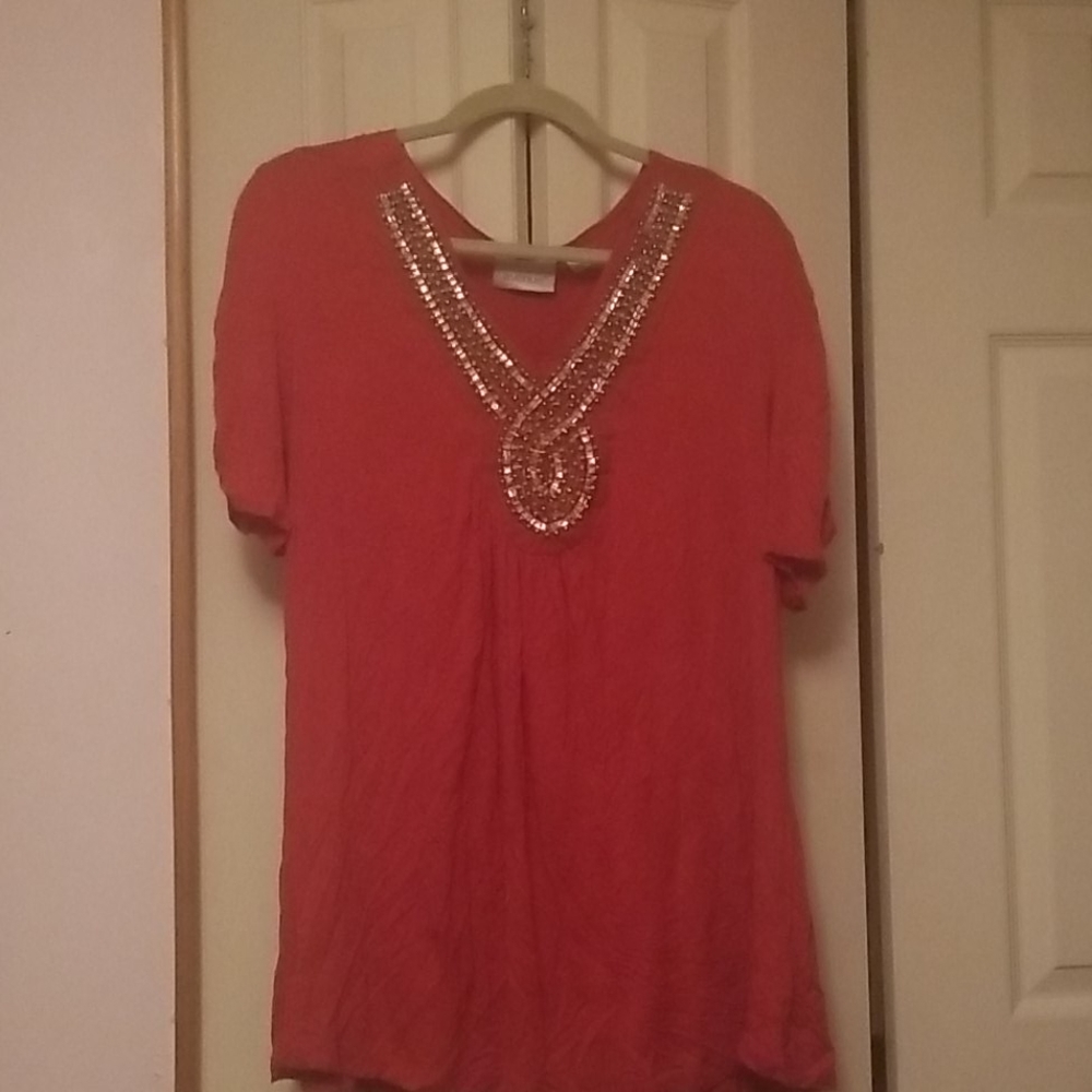 Blouse with beading